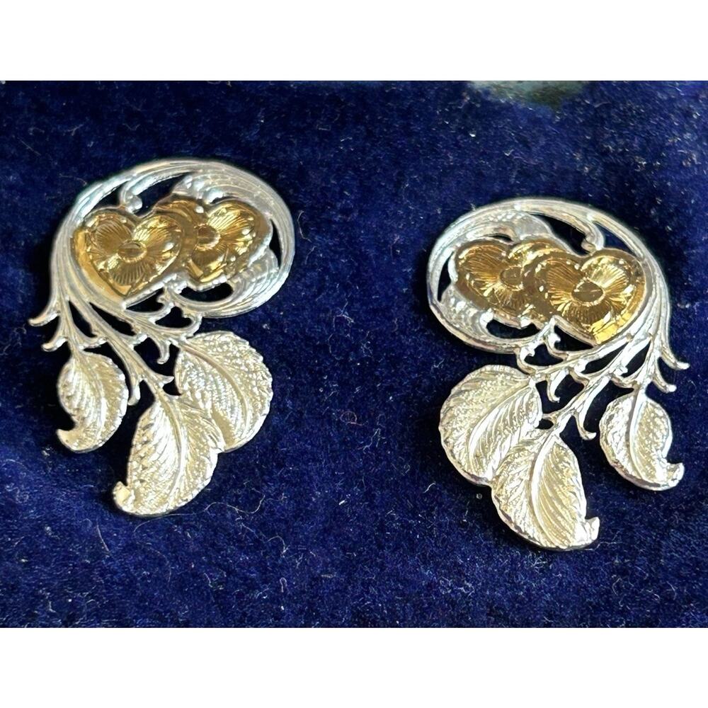 Vintage Montana Silversmiths Heart Filigree Stud Earrings In Box Western Boho 69$
